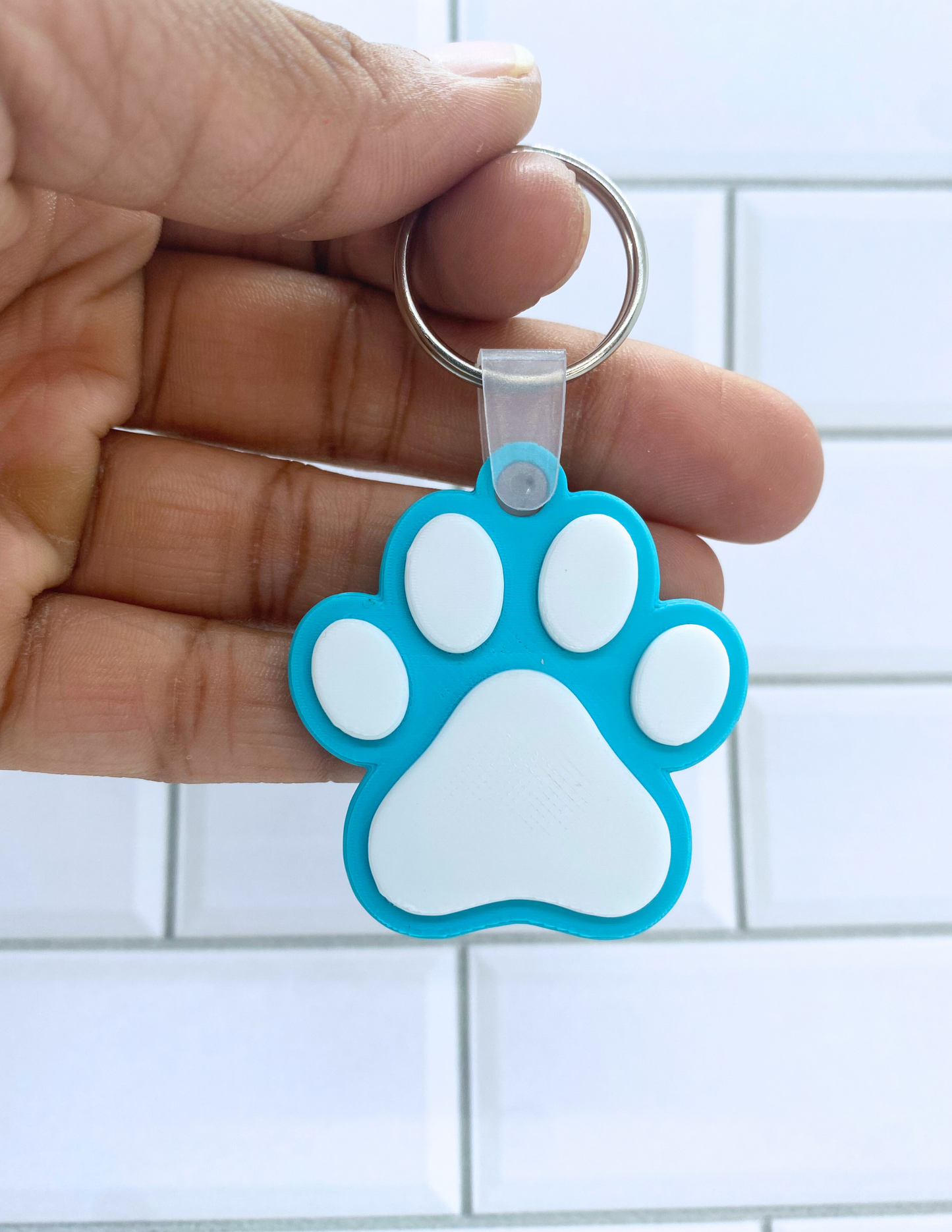 Puppy Paw Print NFC Keychain – Physical 3D Printed Key Ring, Smart Contactless Tag for Sharing Links, Info & More
