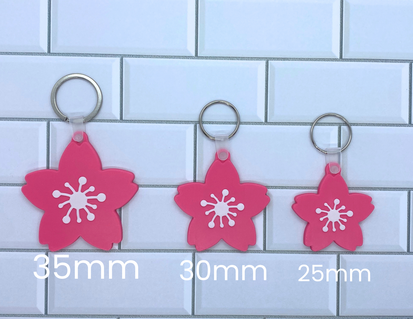 Cherry Blossom NFC Keychain – Physical 3D Printed Key Ring, Smart Contactless Tag for Sharing Links, Info & More