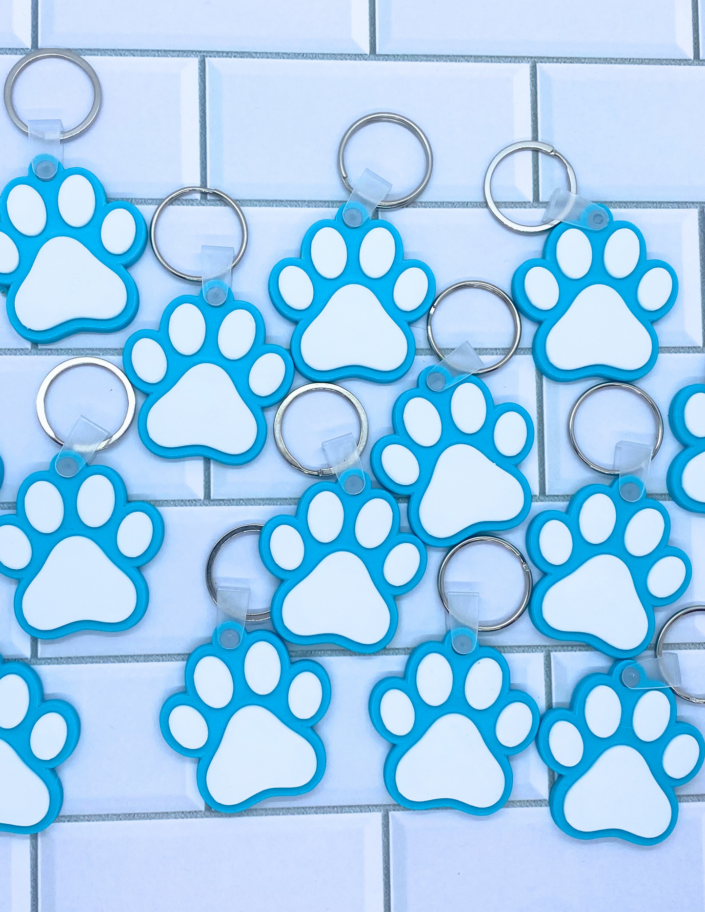 Puppy Paw Print NFC Keychain – Physical 3D Printed Key Ring, Smart Contactless Tag for Sharing Links, Info & More