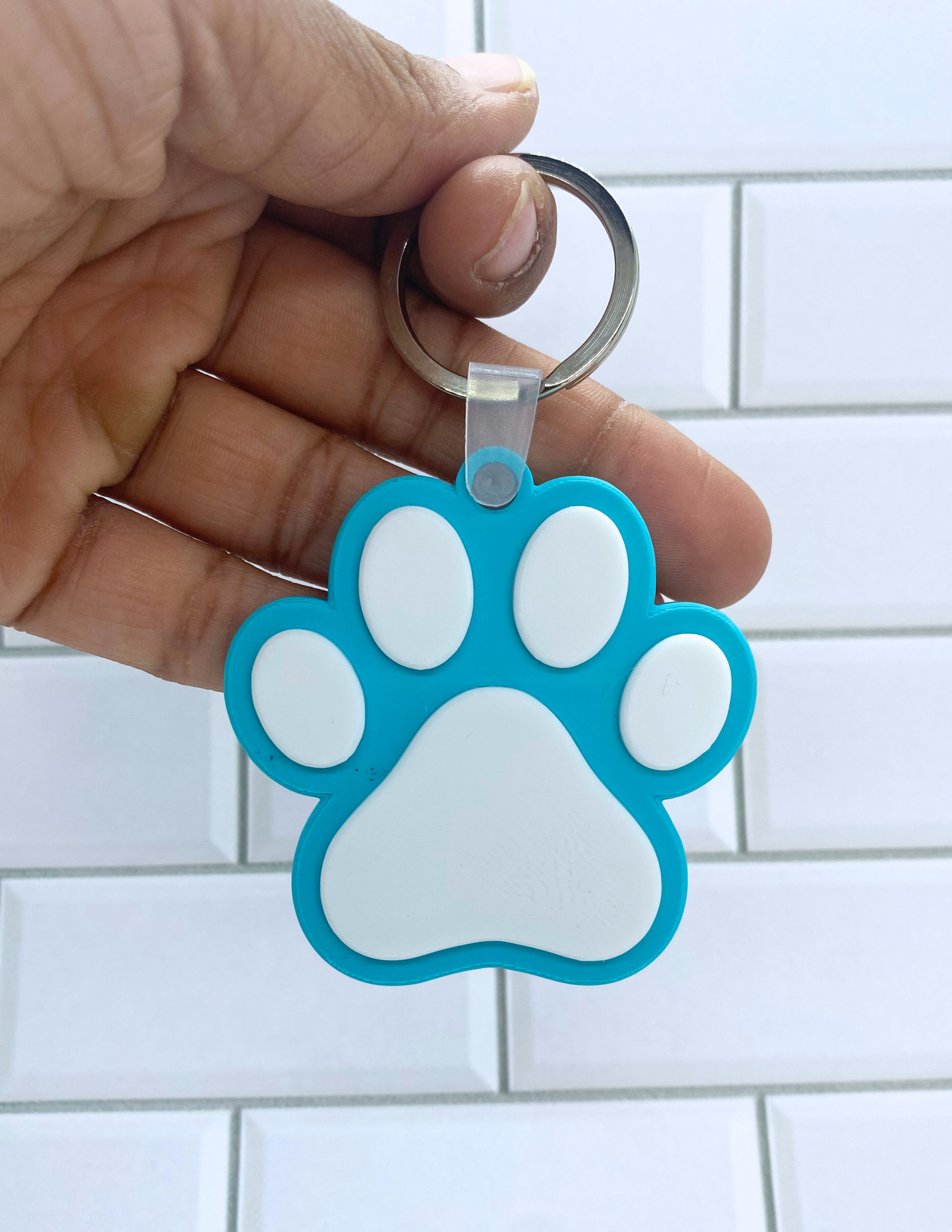 Puppy Paw Print NFC Keychain – Physical 3D Printed Key Ring, Smart Contactless Tag for Sharing Links, Info & More