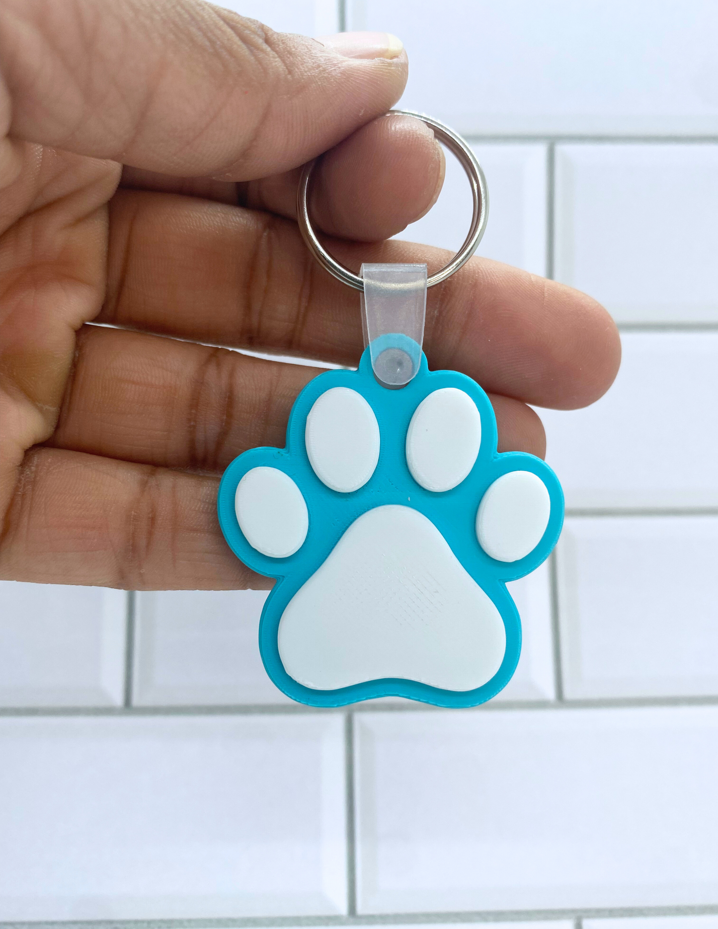 Puppy Paw Print NFC Keychain – Physical 3D Printed Key Ring, Smart Contactless Tag for Sharing Links, Info & More