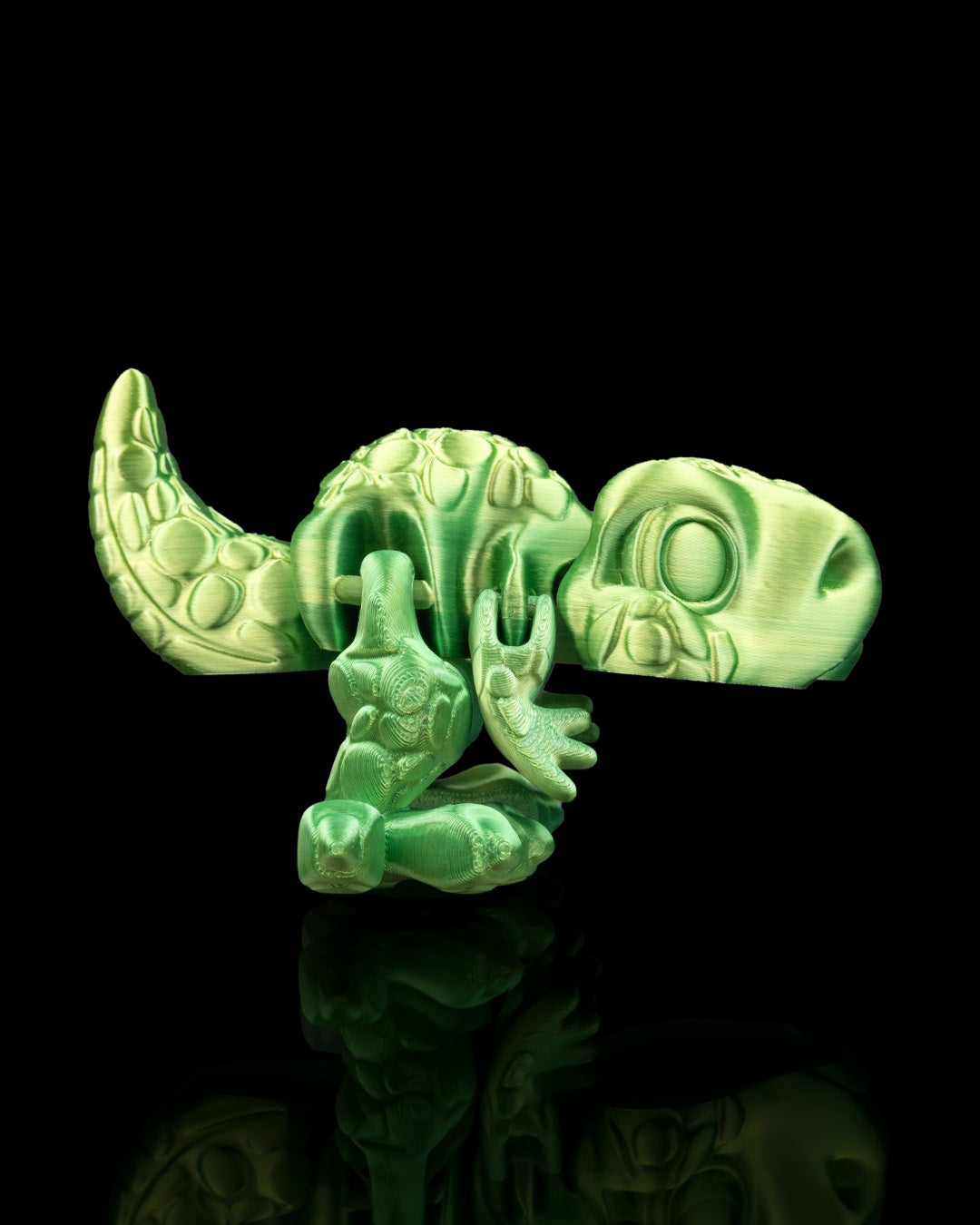 Allosaurus Flexi Dinosaur Toy – 8cm Articulated Dino with Pull-Tail Mouth Action | Dual & Tri-Color Flexible Fidget Toy