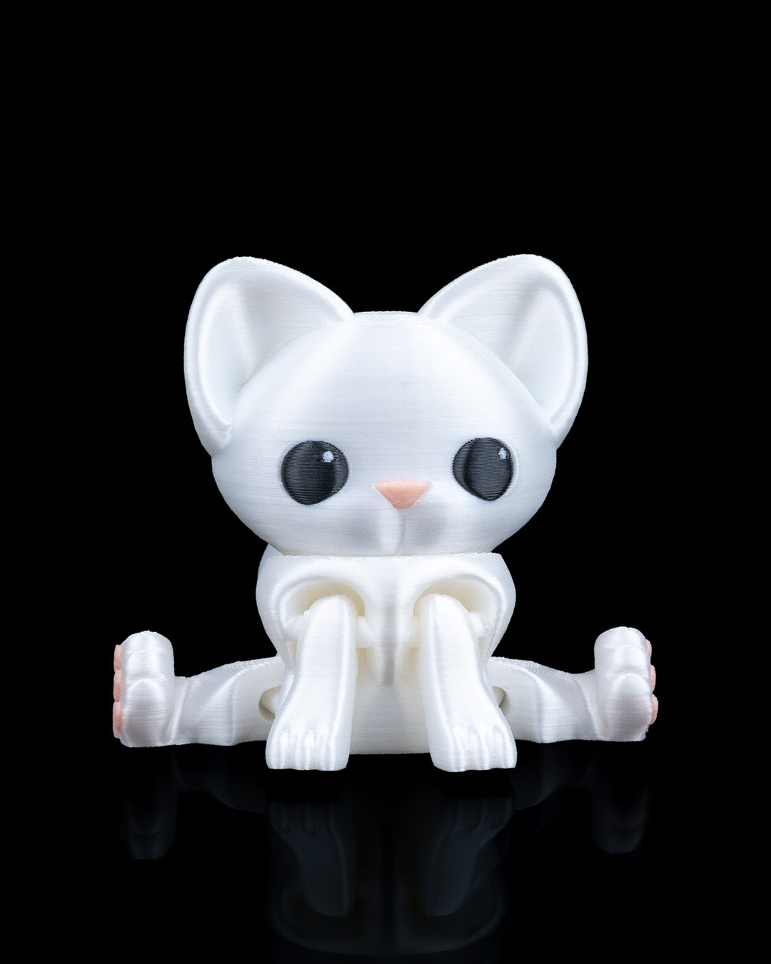 Curious Cat – 3D Printed Articulated Figurine | Poseable Desk Decor & Fidget Toy