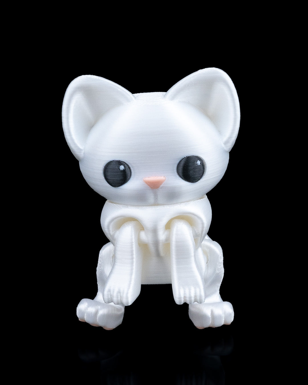 Curious Cat – 3D Printed Articulated Figurine | Poseable Desk Decor & Fidget Toy