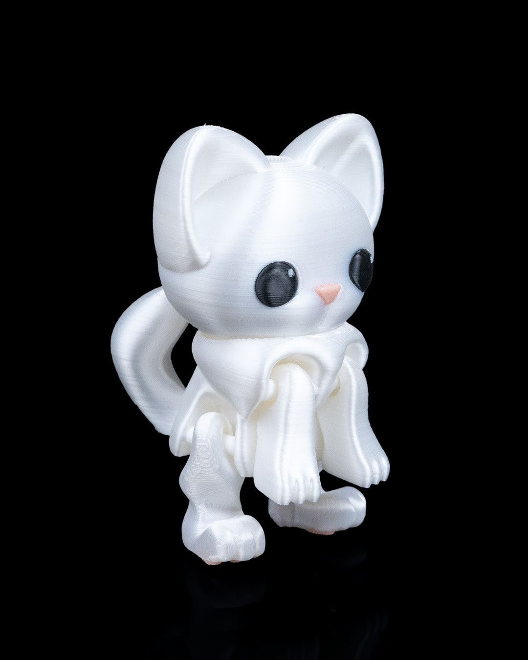 Curious Cat – 3D Printed Articulated Figurine | Poseable Desk Decor & Fidget Toy