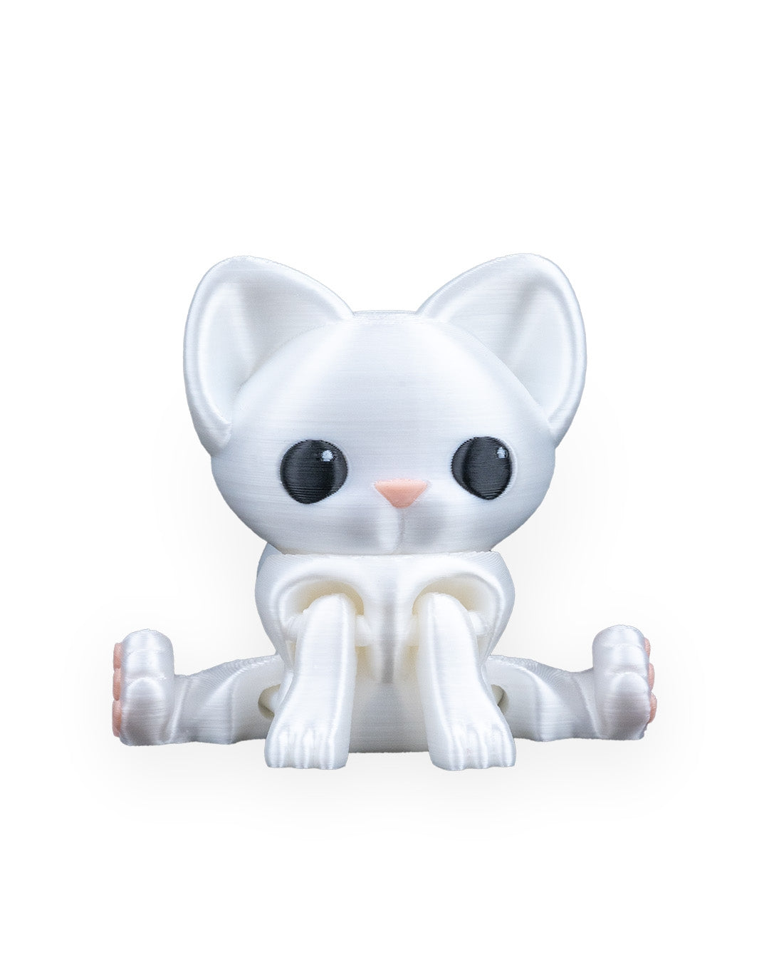 Curious Cat – 3D Printed Articulated Figurine | Poseable Desk Decor & Fidget Toy