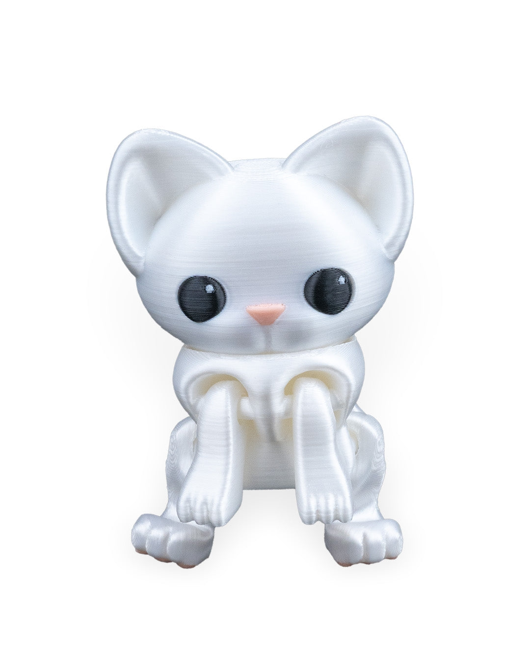 Curious Cat – 3D Printed Articulated Figurine | Poseable Desk Decor & Fidget Toy