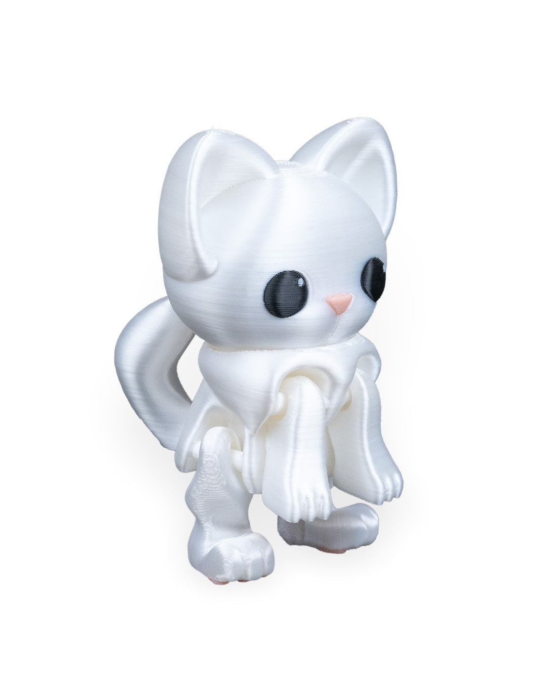 Curious Cat – 3D Printed Articulated Figurine | Poseable Desk Decor & Fidget Toy