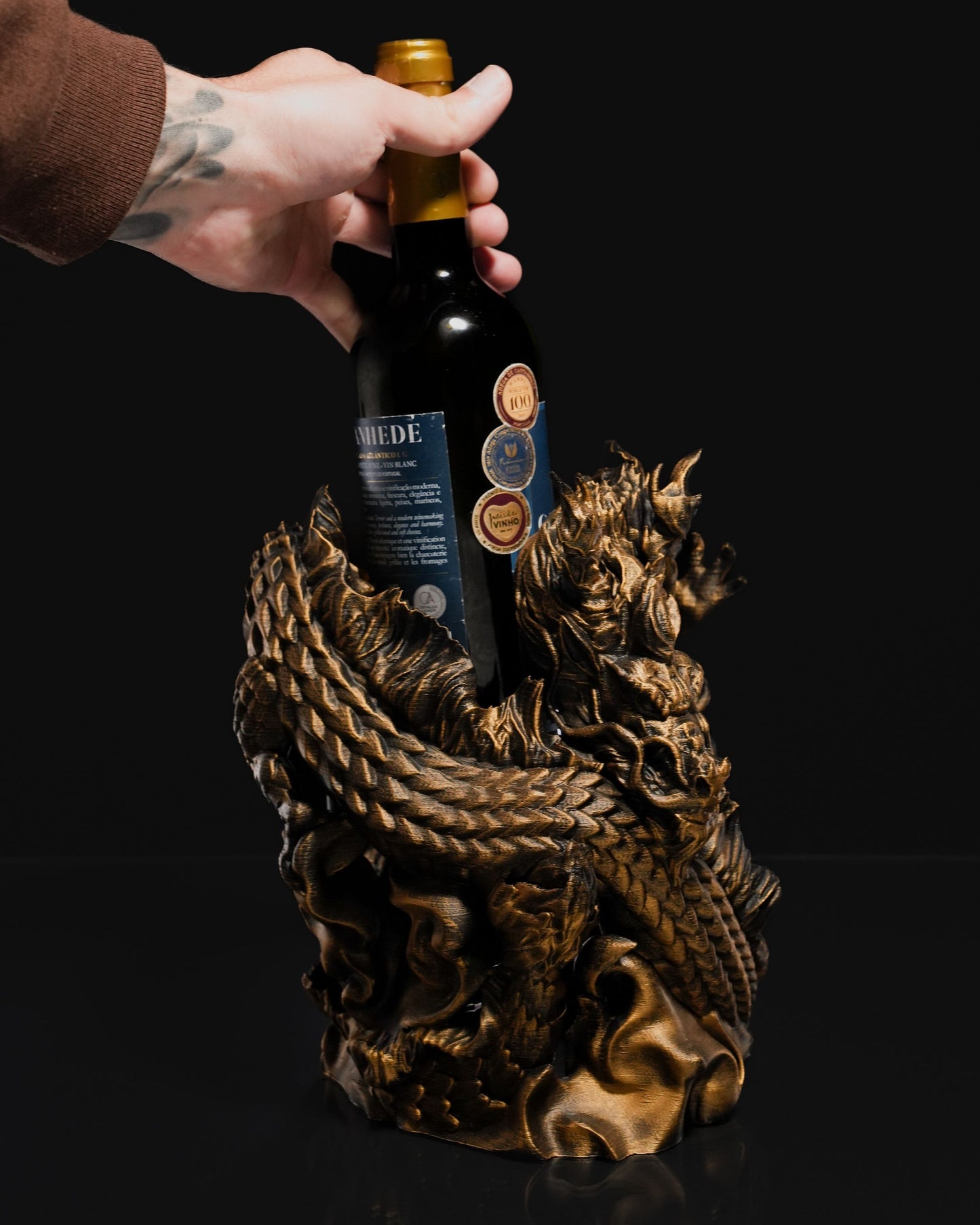 Porte-bouteilles de vin en forme de dragon chinois