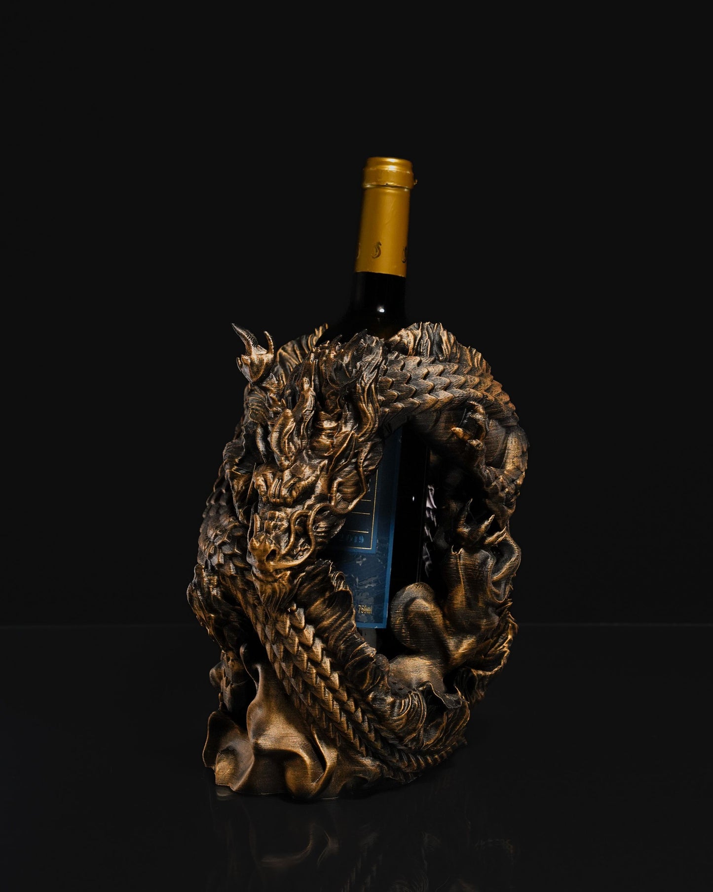 Porte-bouteilles de vin en forme de dragon chinois