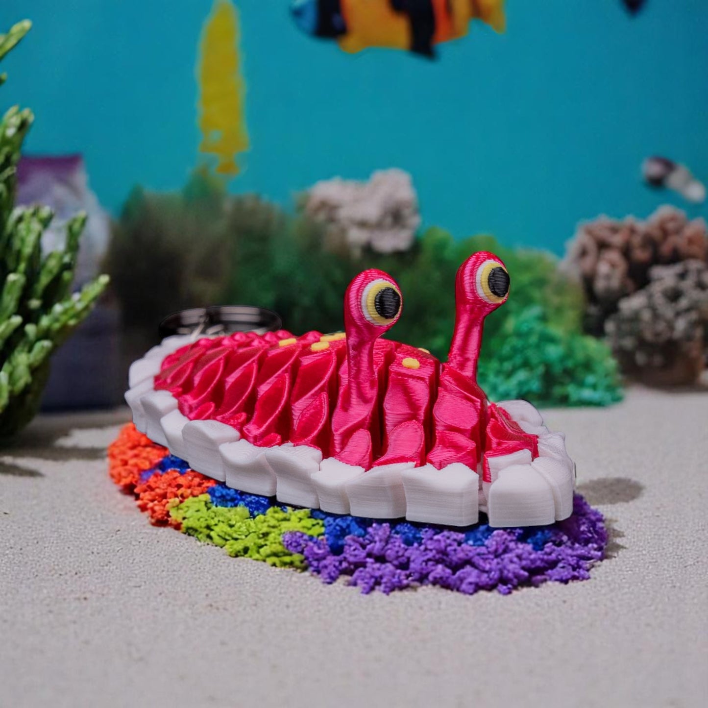 Doug the Sea Slug – 3D Printed Articulated Mesh Sea Slug | Sensory Fidget Toy & Desk Pet