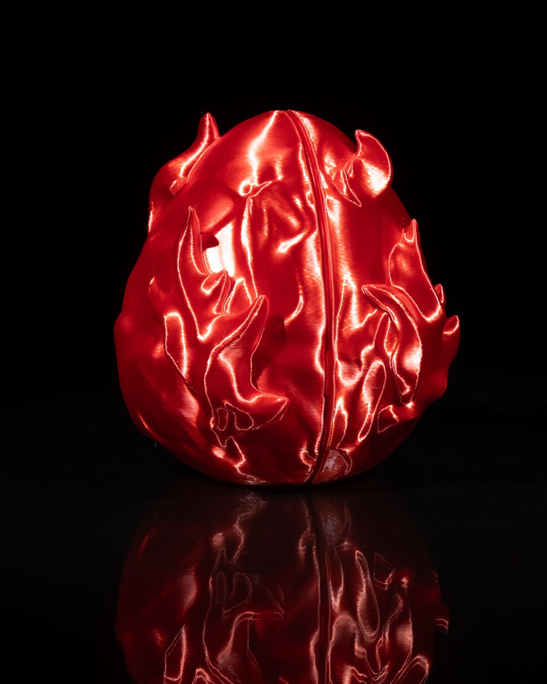Fantasy Fire Baby Dragon with Crystal Egg – Handcrafted Collectible Figurine Set