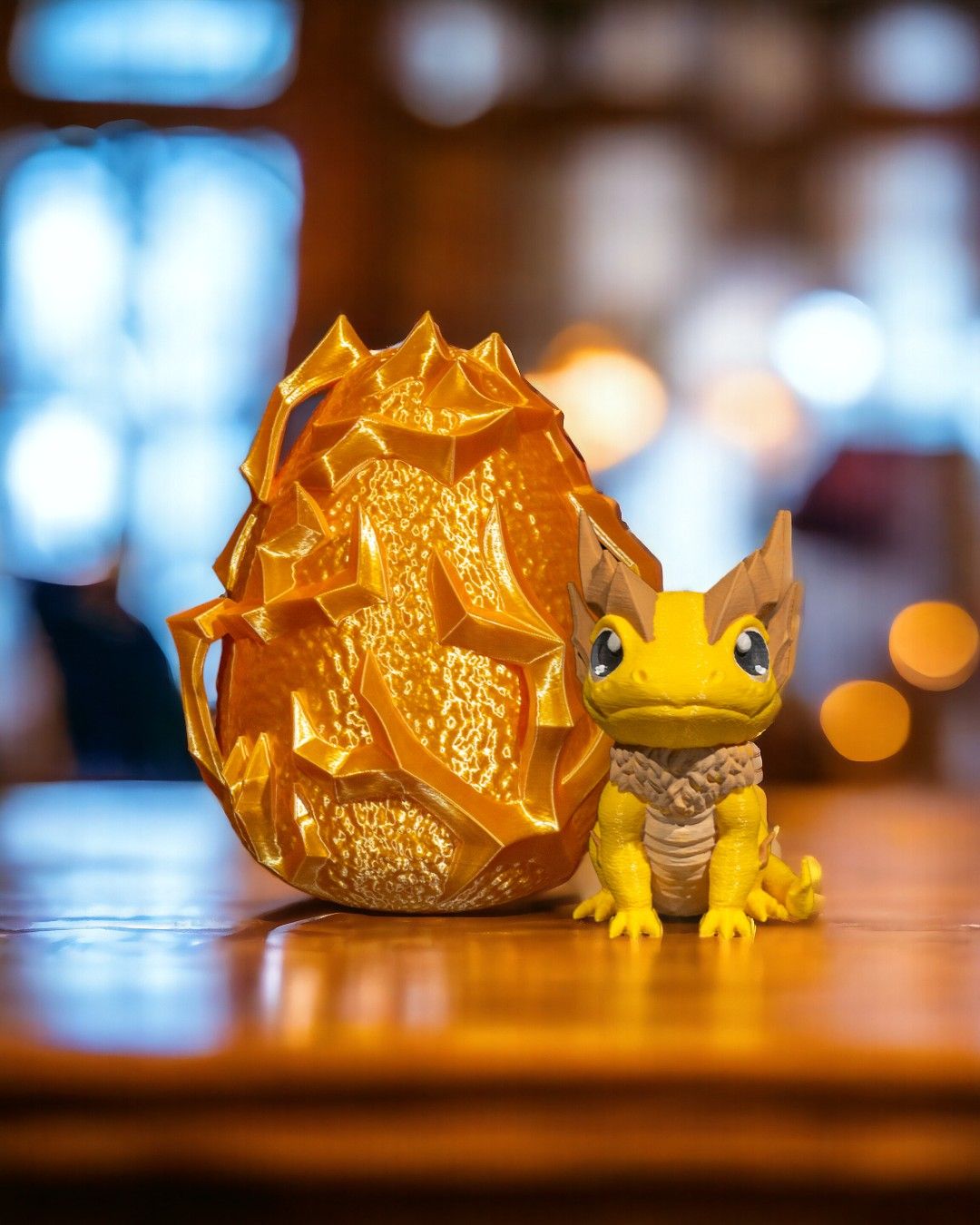 Fantasy Lightning Baby Dragon with Crystal Egg – Handcrafted Collectible Figurine Set