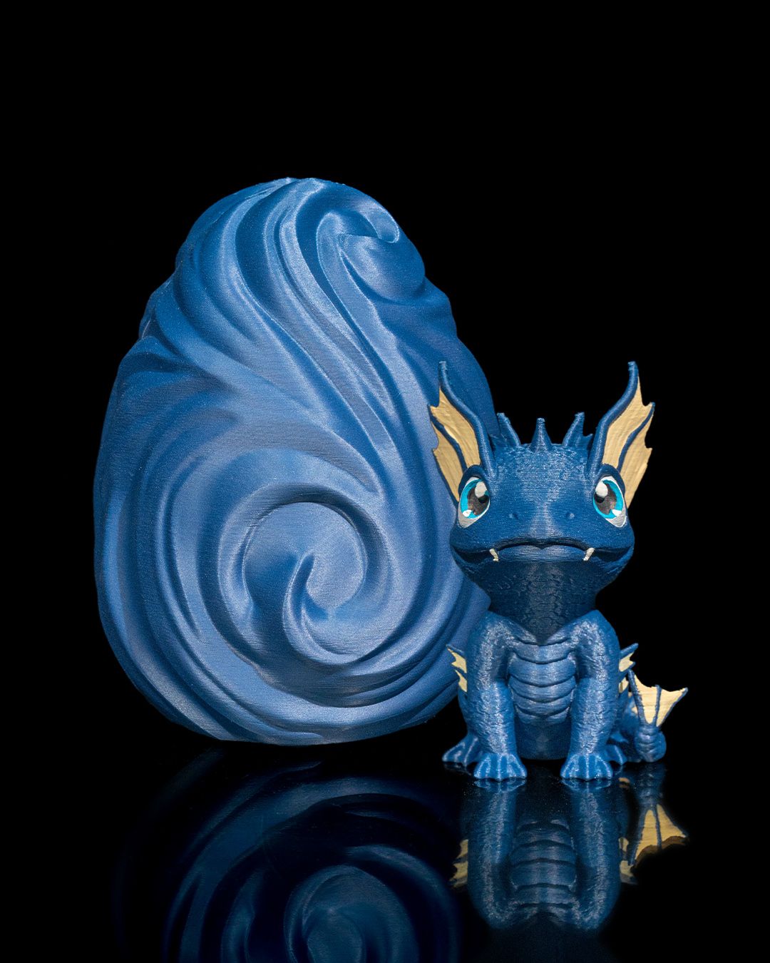 Handcrafted Aqua Baby Dragon & Water Egg – Unique Fantasy Collectible Figurine