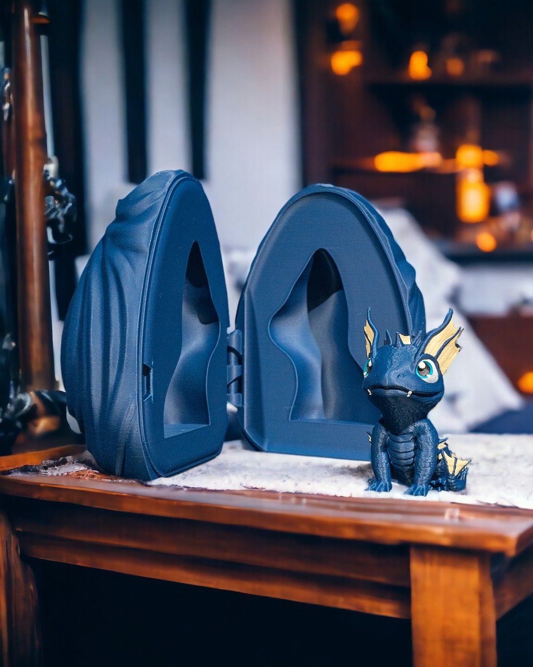 Handcrafted Aqua Baby Dragon & Water Egg – Unique Fantasy Collectible Figurine