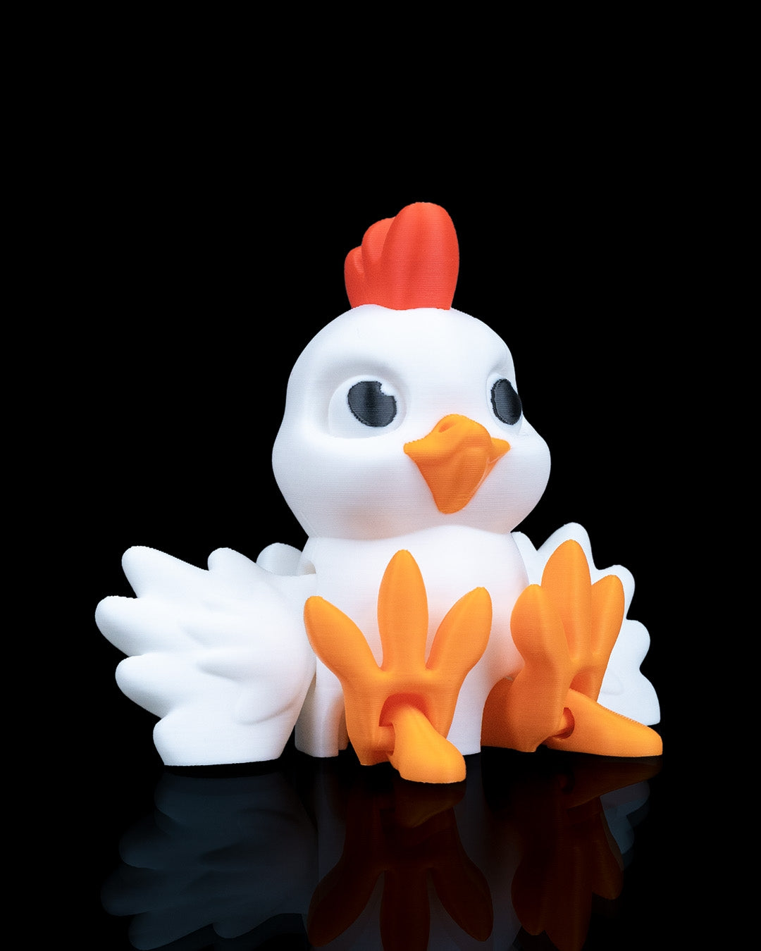 Flapper Chicken – 3D Printed Articulated Chicken Figurine | Poseable Desk Decor & Fidget Toy