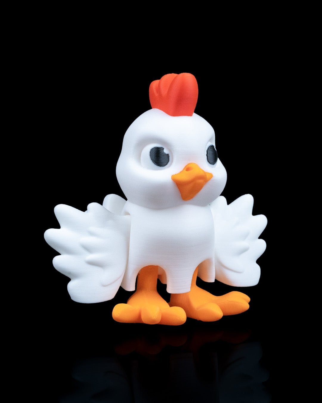 Flapper Chicken – 3D Printed Articulated Chicken Figurine | Poseable Desk Decor & Fidget Toy