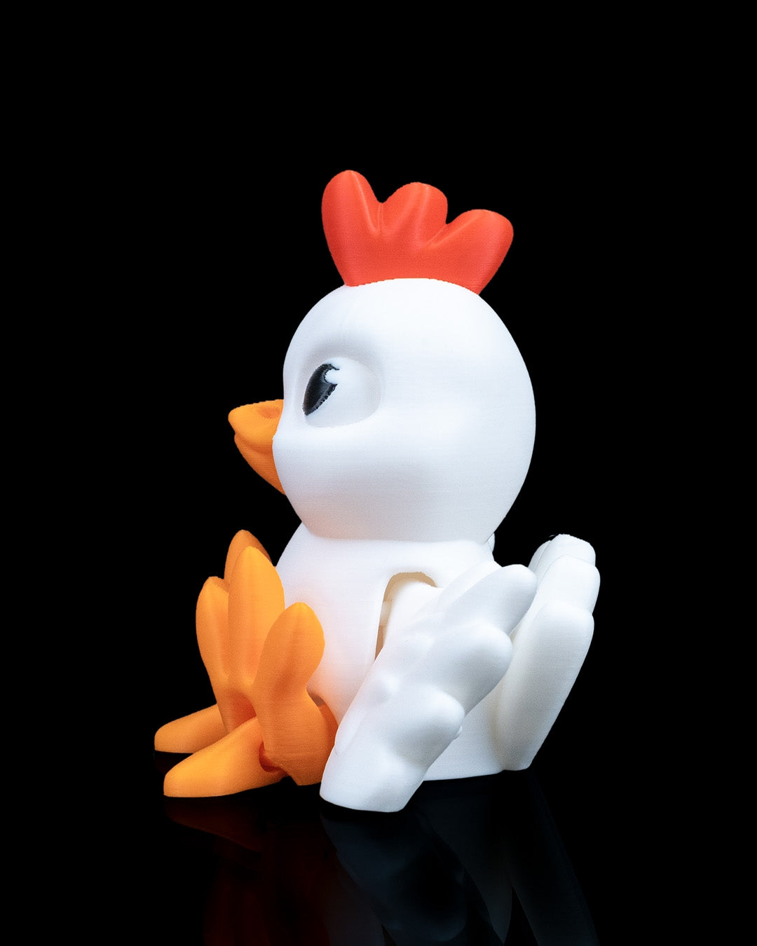 Flapper Chicken – 3D Printed Articulated Chicken Figurine | Poseable Desk Decor & Fidget Toy