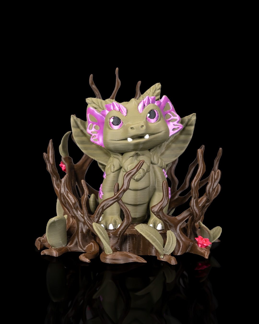 Baby Dragon Figurine with Forest Egg – Handcrafted Fantasy Creature Collectible – 10cm Dragon & 15cm Egg Set