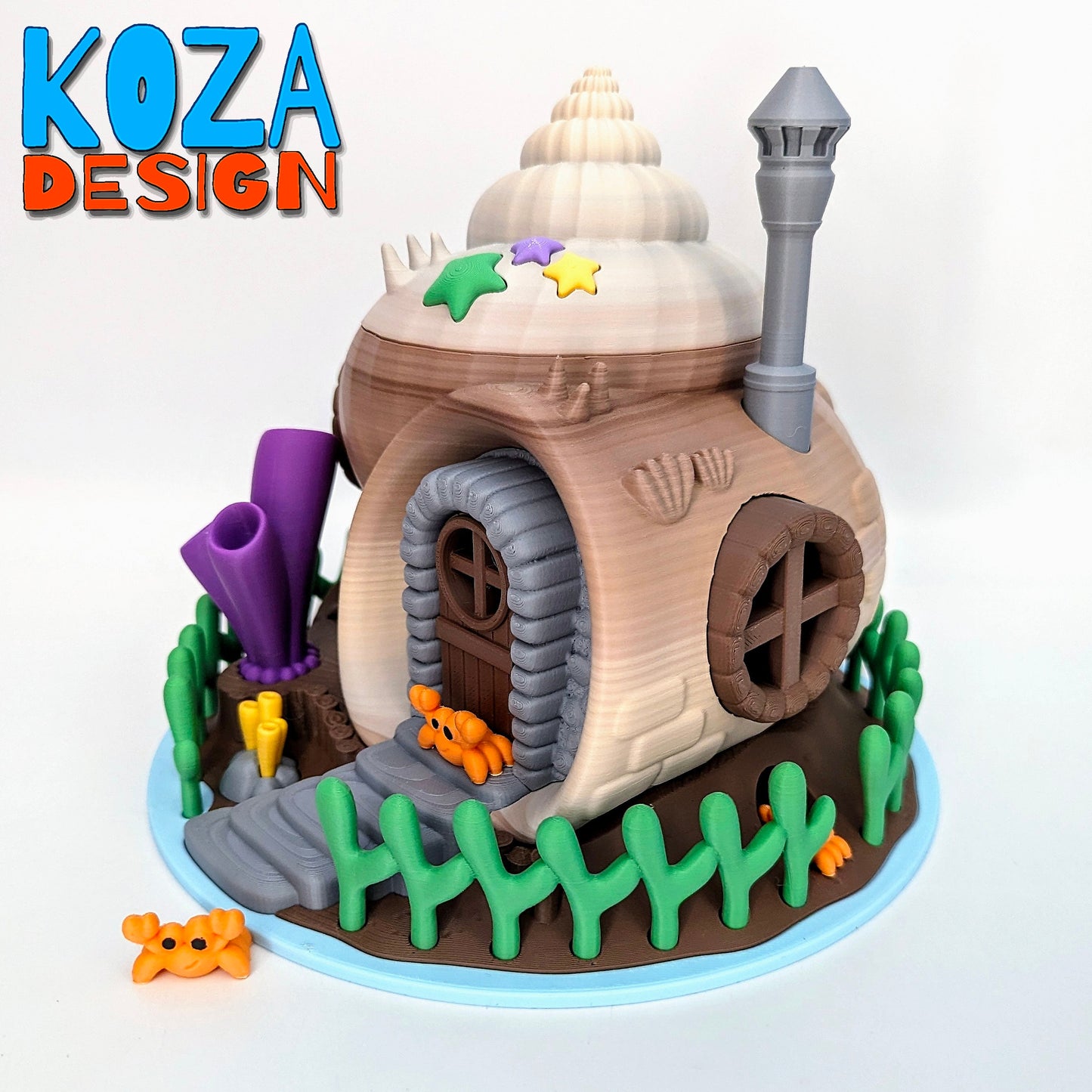 Undersea Crab Cove – 3D Printed Coral Reef Decor & Fidget Toy | Small or Large | DIY or Preassemble