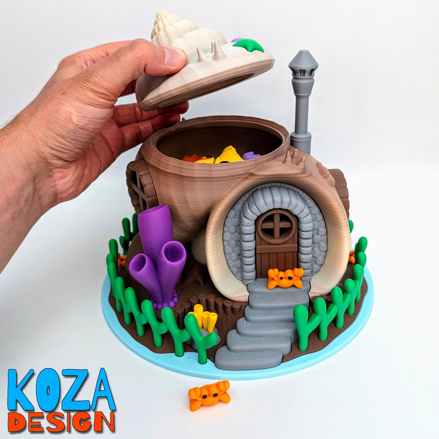 Undersea Crab Cove – 3D Printed Coral Reef Decor & Fidget Toy | Small or Large | DIY or Preassemble