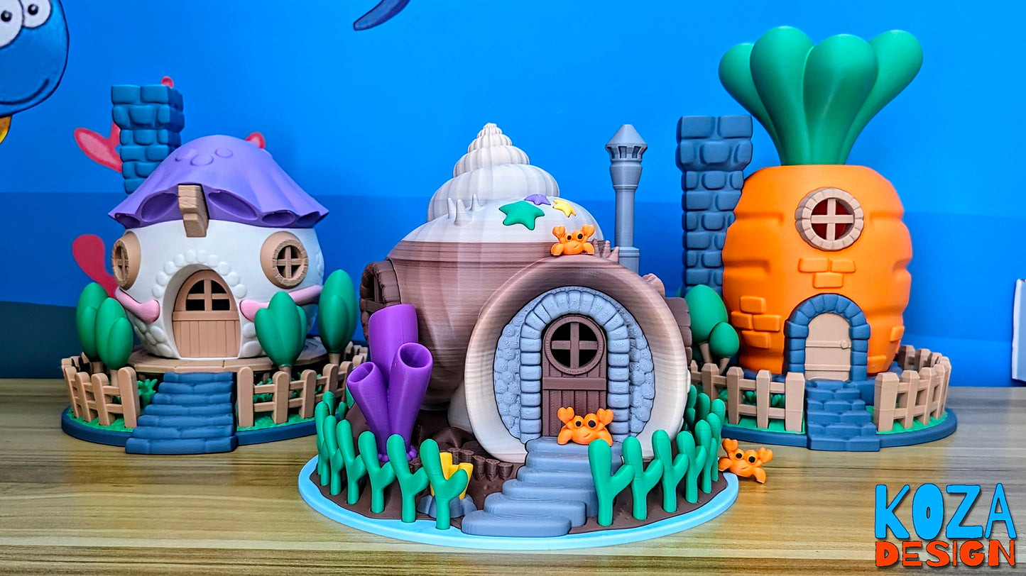 Undersea Crab Cove – 3D Printed Coral Reef Decor & Fidget Toy | Small or Large | DIY or Preassemble