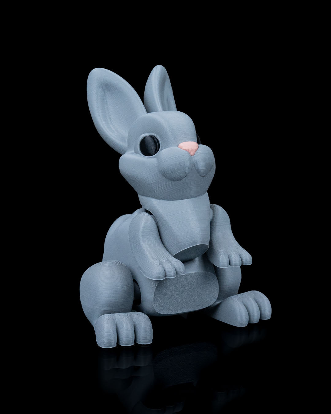 Jumpy Bunny – 3D Printed Articulated Bunny Figurine | Poseable Desk Decor & Fidget Toy