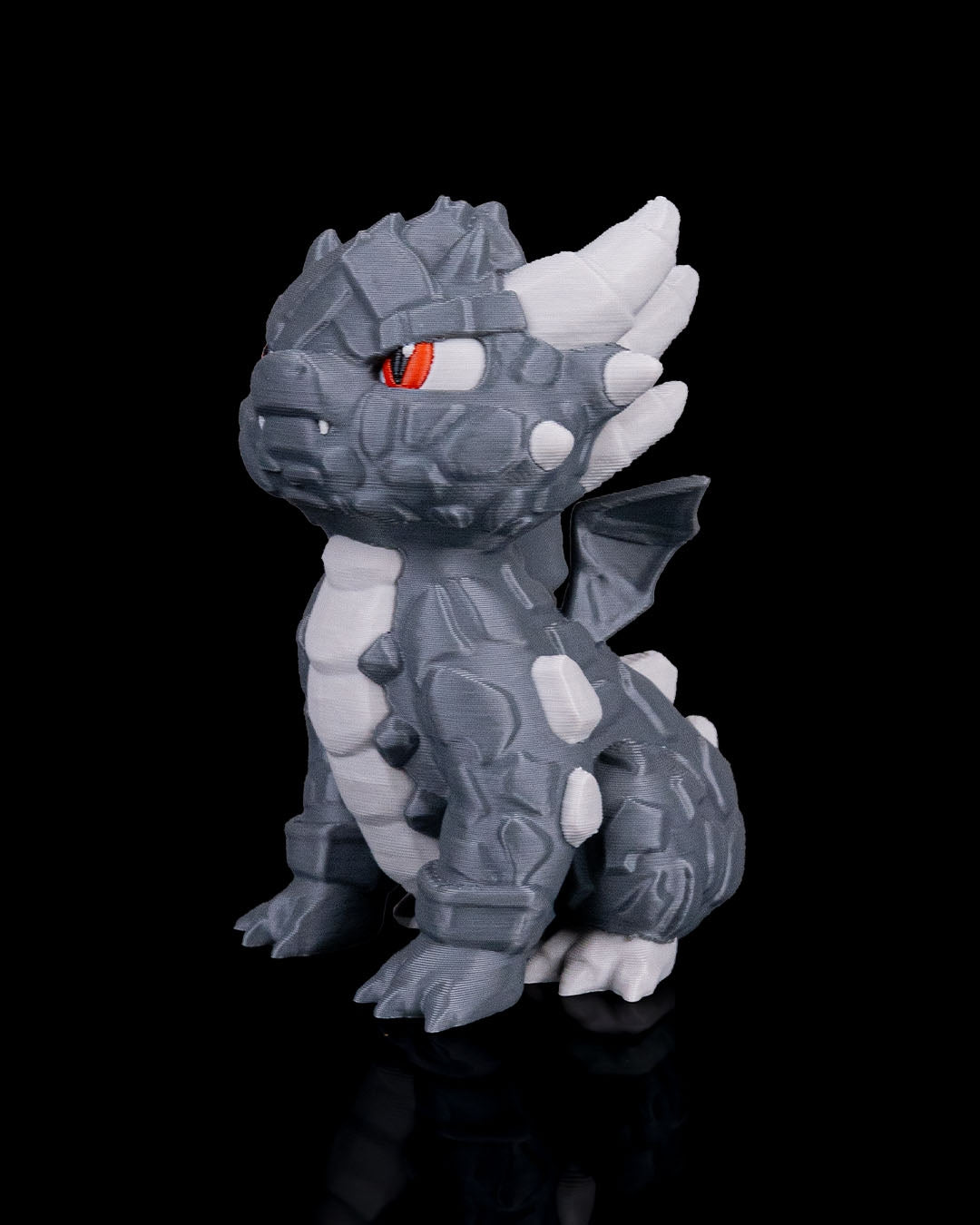 Rocky Baby Dragon and Crystal Egg Set – Handcrafted Fantasy Figurines – 10cm Dragon - 15cm Egg – Unique Collectible