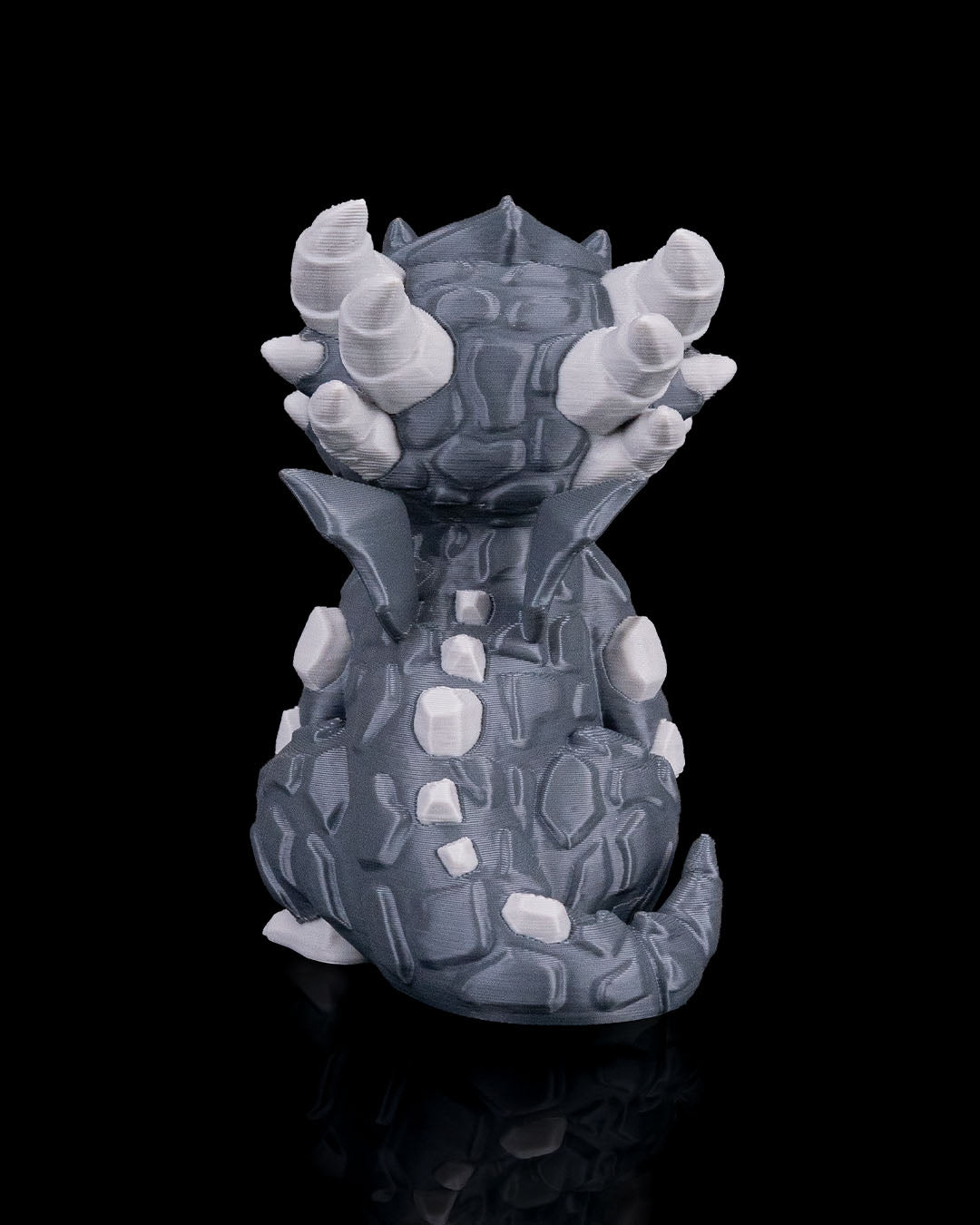 Rocky Baby Dragon and Crystal Egg Set – Handcrafted Fantasy Figurines – 10cm Dragon - 15cm Egg – Unique Collectible