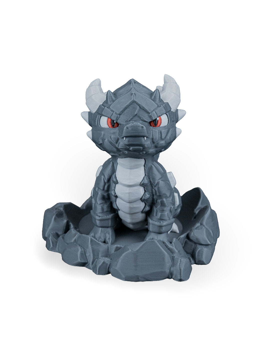 Rocky Baby Dragon and Crystal Egg Set – Handcrafted Fantasy Figurines – 10cm Dragon - 15cm Egg – Unique Collectible