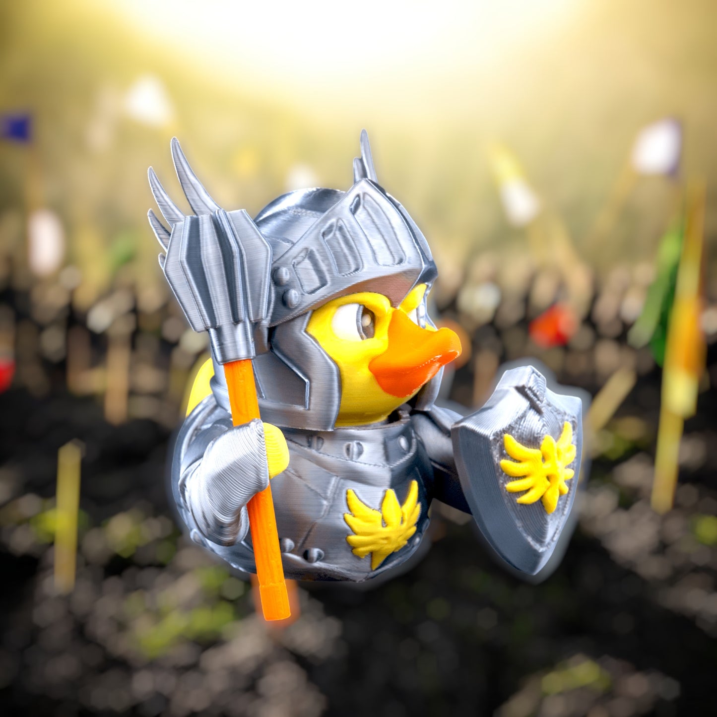 Sir Quackalot – 3D Printed Articulated Knight Duck | Medieval Collectible for Jeep Owners & Duck Lovers
