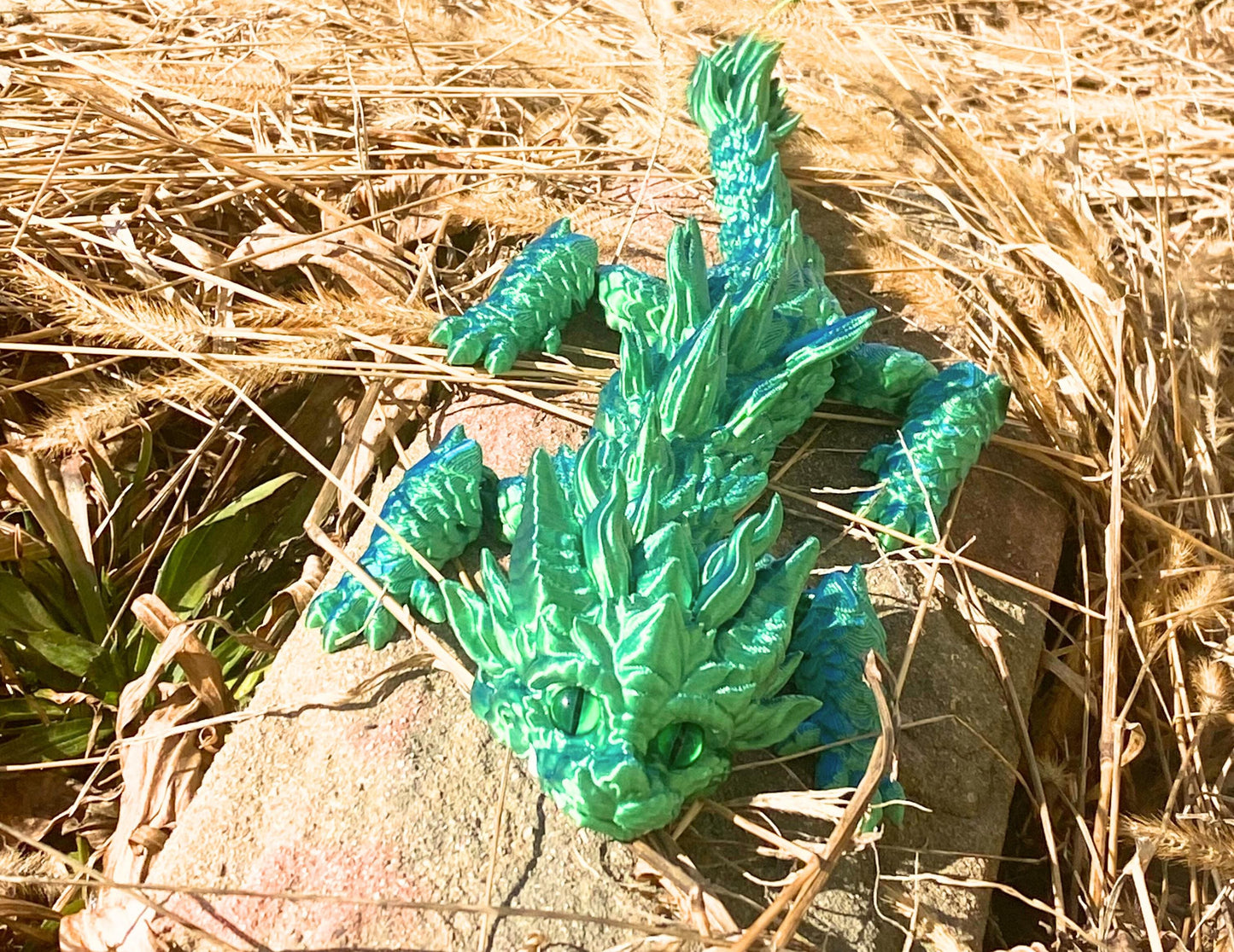 Articulated Baby Dragon Figurine - 11" Poseable 3D-Printed Collectible, Cute Fantasy Decor & Gift Idea