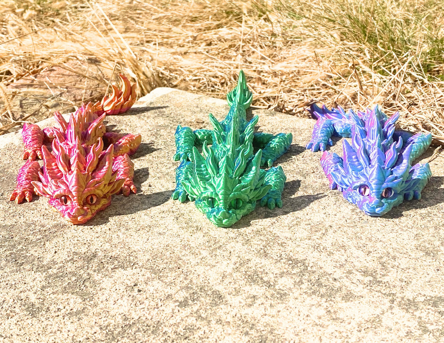 Articulated Baby Dragon Figurine - 11" Poseable 3D-Printed Collectible, Cute Fantasy Decor & Gift Idea