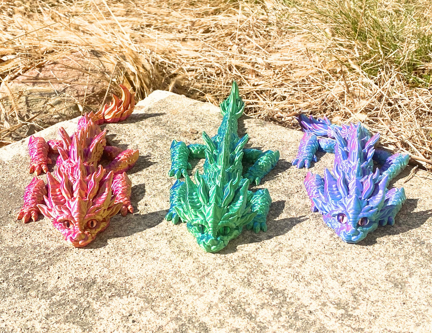 Articulated Baby Dragon Figurine - 11" Poseable 3D-Printed Collectible, Cute Fantasy Decor & Gift Idea