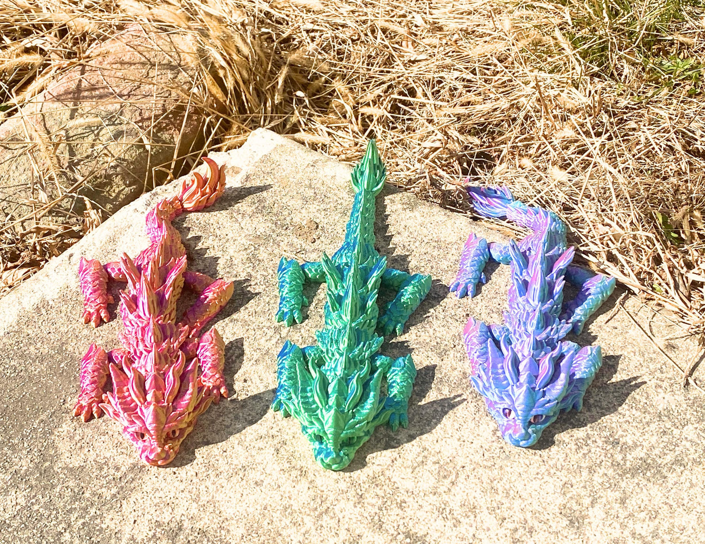 Articulated Baby Dragon Figurine - 11" Poseable 3D-Printed Collectible, Cute Fantasy Decor & Gift Idea