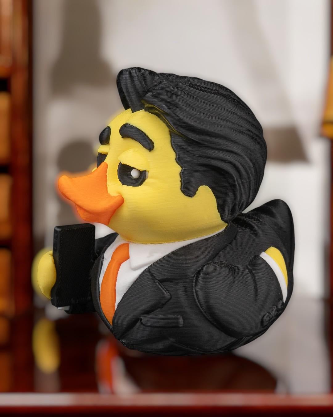 The Godfeather – 3D Printed Duck Figurine | Funny Articulated Collectible | Customizable Desk Decor Gift