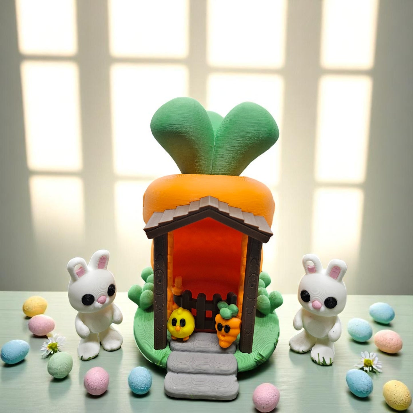 Mini DIY Carrot House Playset – Comes with Bunny & 4 Cute Buddies, Build or Preassembled Option