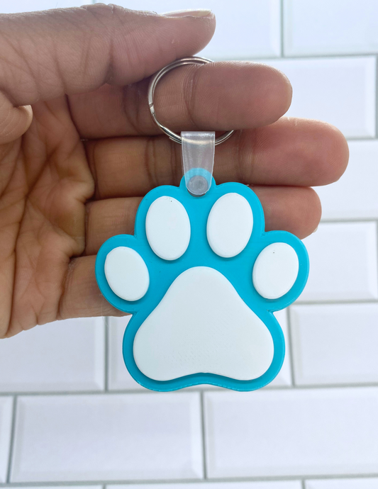 Puppy Paw Print NFC Keychain – Physical 3D Printed Key Ring, Smart Contactless Tag for Sharing Links, Info & More