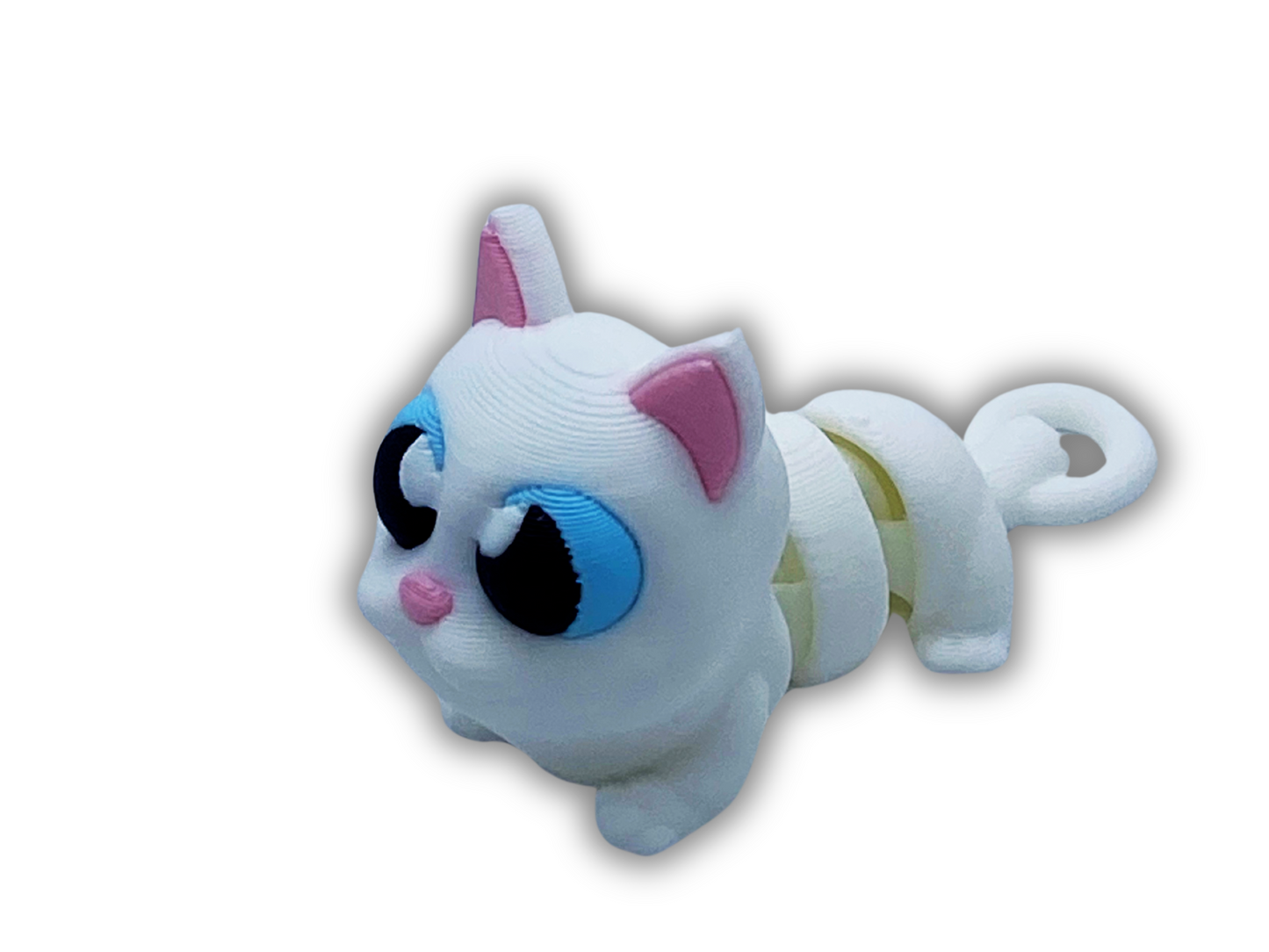 White Cat Pocket Pal Toy & Keychain