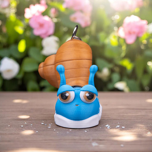 Abigail the Snail – 3D Printed Articulated Mesh Snail Keychain | Sensory Fidget Toy & Cute Desk Pet