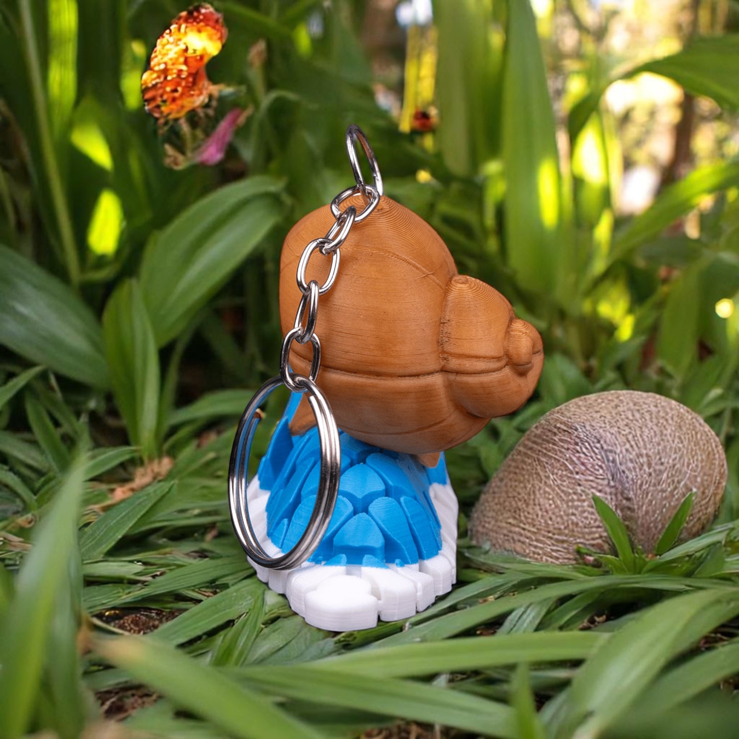 Abigail the Snail – 3D Printed Articulated Mesh Snail Keychain | Sensory Fidget Toy & Cute Desk Pet