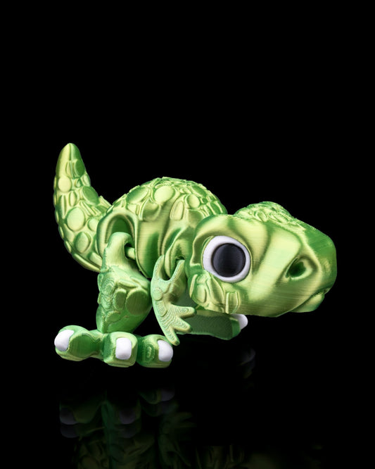 Allosaurus Flexi Dinosaur Toy – 8cm Articulated Dino with Pull-Tail Mouth Action | Dual & Tri-Color Flexible Fidget Toy