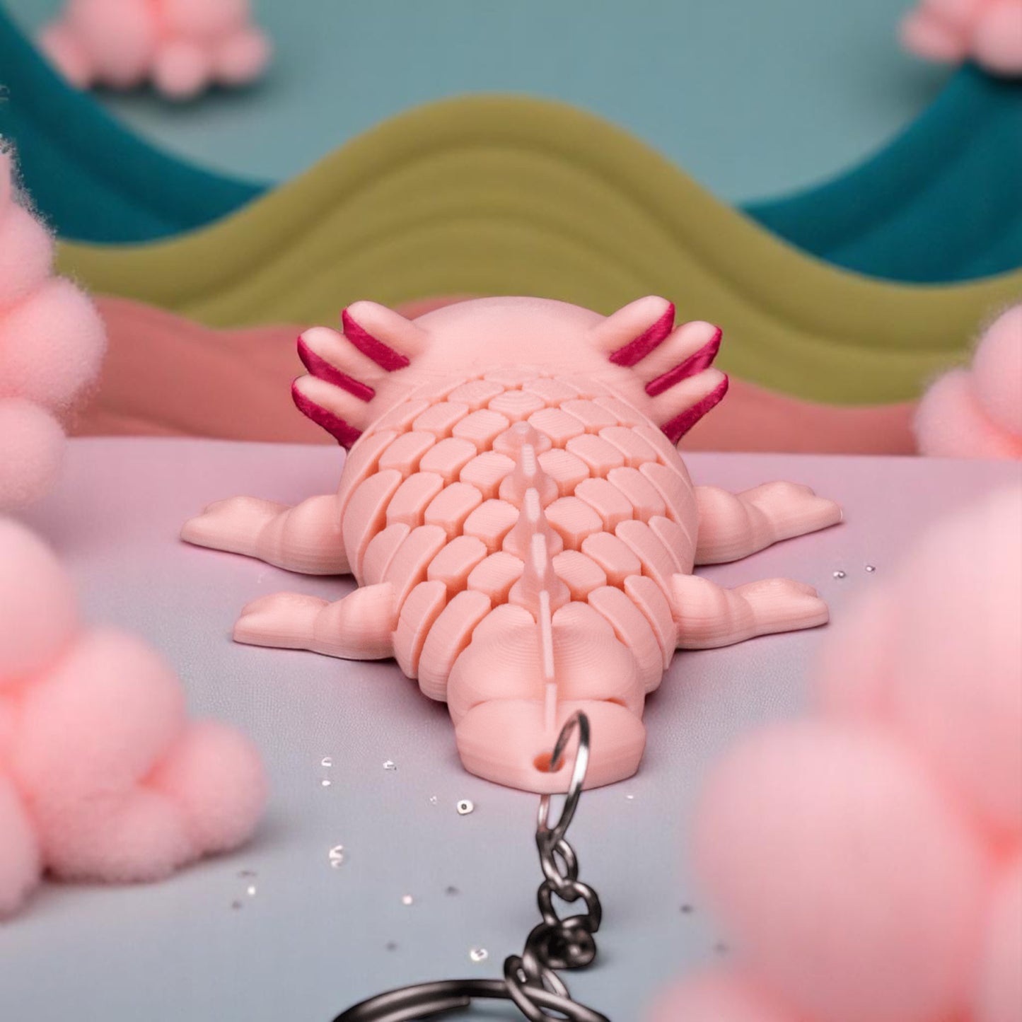 Ashley the Axolotl – Articulated Mesh Axolotl Toy | Tri-Color Flexi Creature