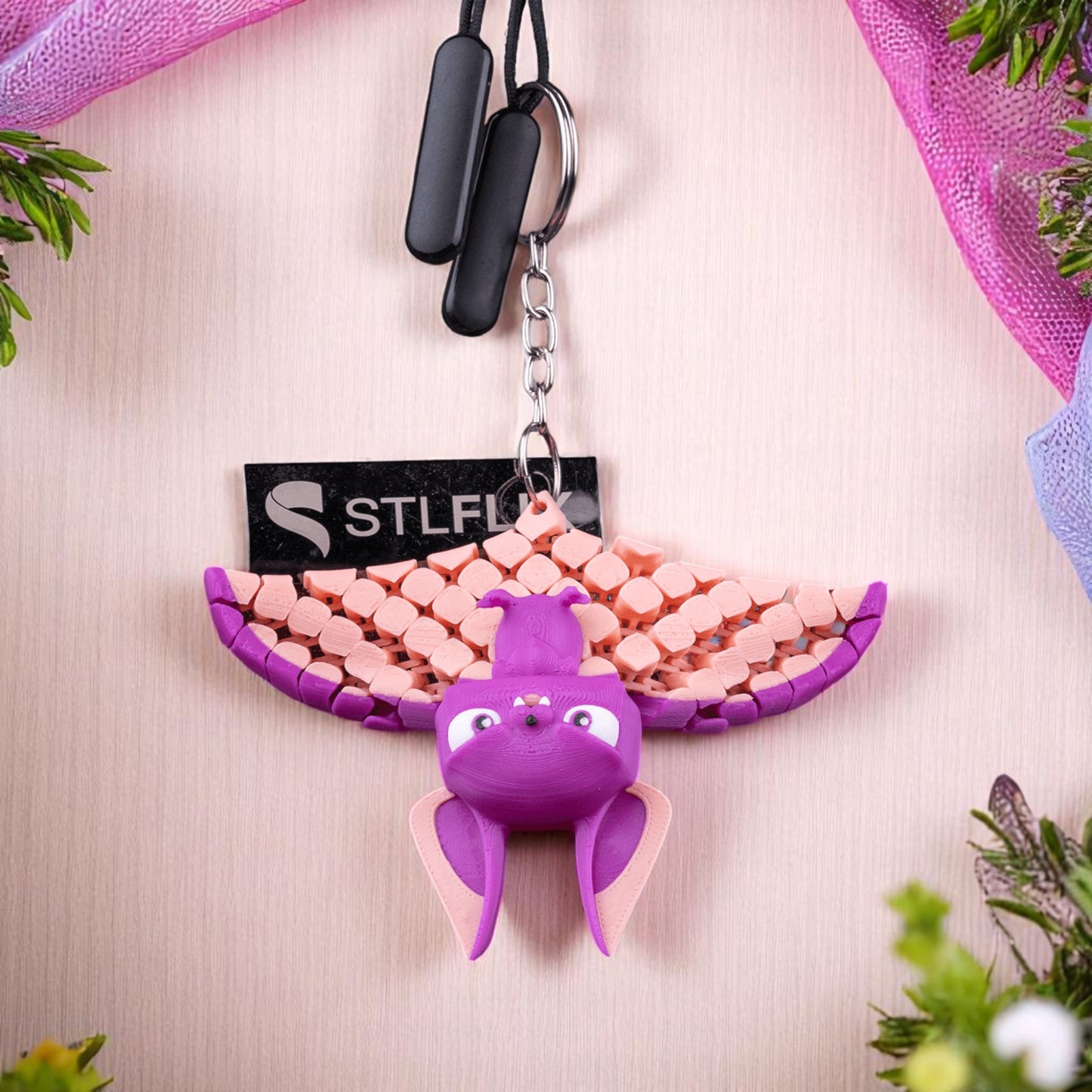 Beth the Bat – Articulated Mesh Fidget Toy | 3D Printed Halloween Bat Creature