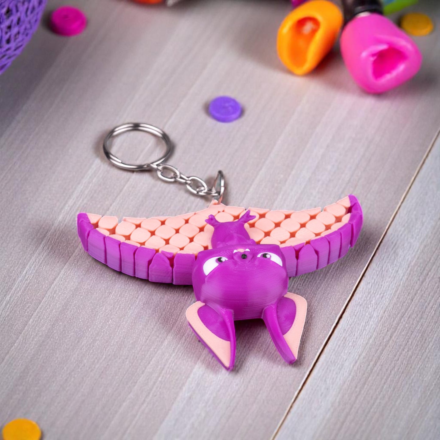 Beth the Bat – Articulated Mesh Fidget Toy | 3D Printed Halloween Bat Creature