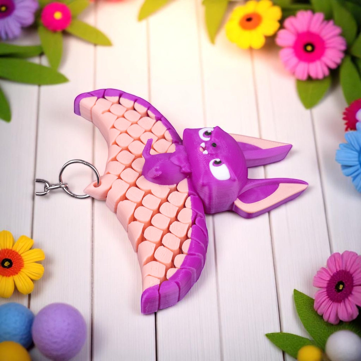 Beth the Bat – Articulated Mesh Fidget Toy | 3D Printed Halloween Bat Creature