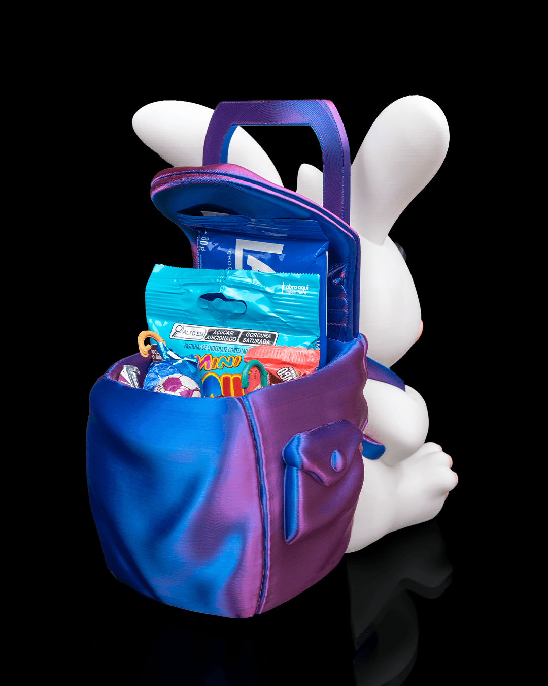 Bunny on the Go – Customizable 3D Printed Easter Basket with Backpack, 22 x 20 x 18 cm