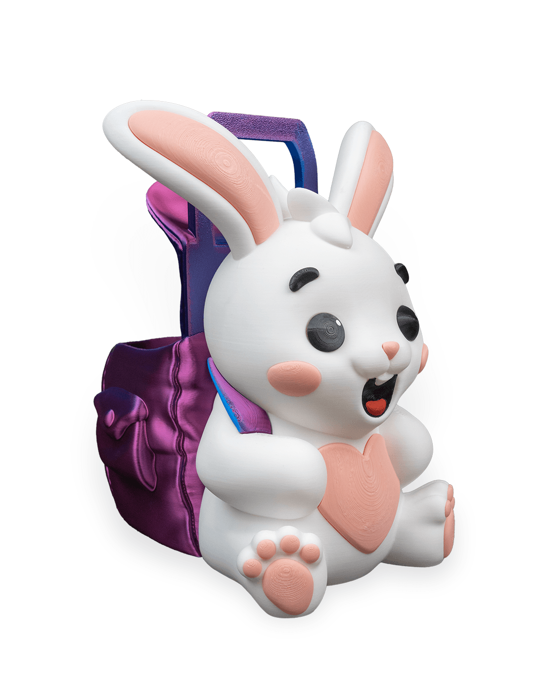 Bunny on the Go – Customizable 3D Printed Easter Basket with Backpack, 22 x 20 x 18 cm