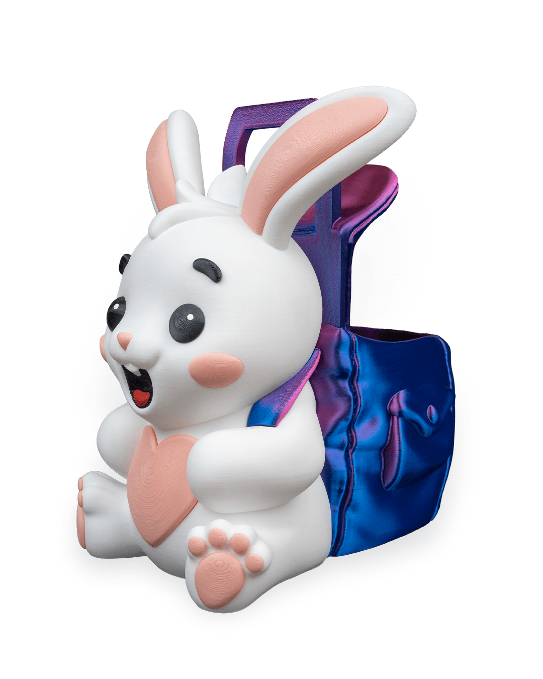 Bunny on the Go – Customizable 3D Printed Easter Basket with Backpack, 22 x 20 x 18 cm