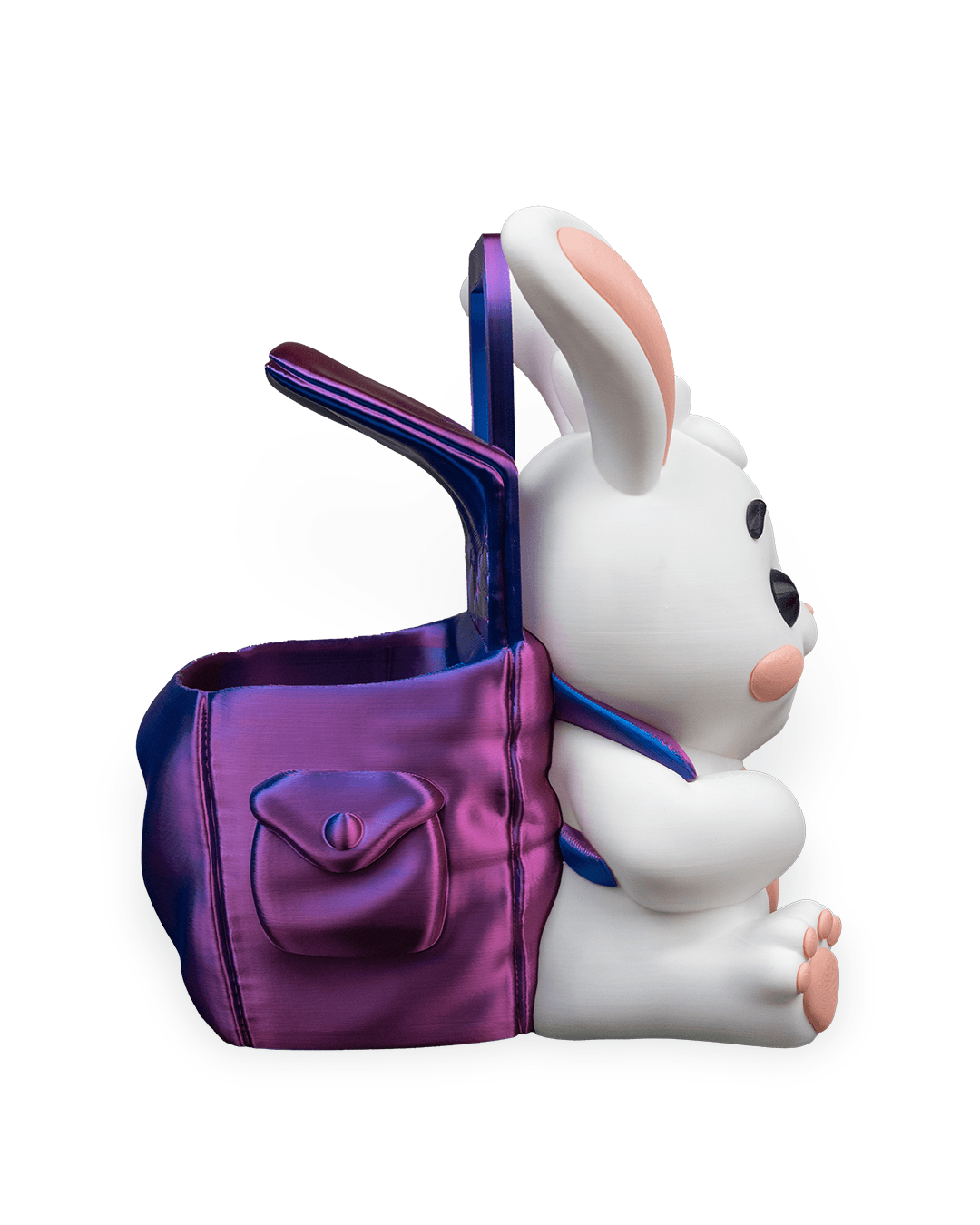 Bunny on the Go – Customizable 3D Printed Easter Basket with Backpack, 22 x 20 x 18 cm